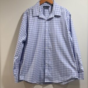Tommy Hilfiger Men's Light Blue Plaid Button Down Shirt Size XL